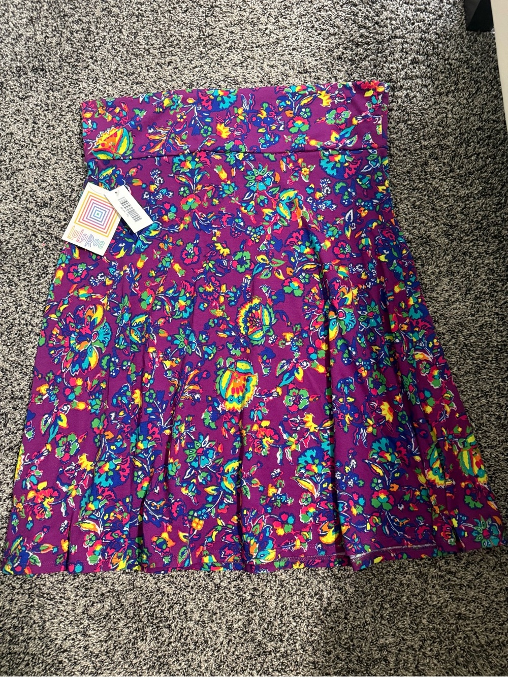 Lularoe Azure Purple Floral A-Line Skirt